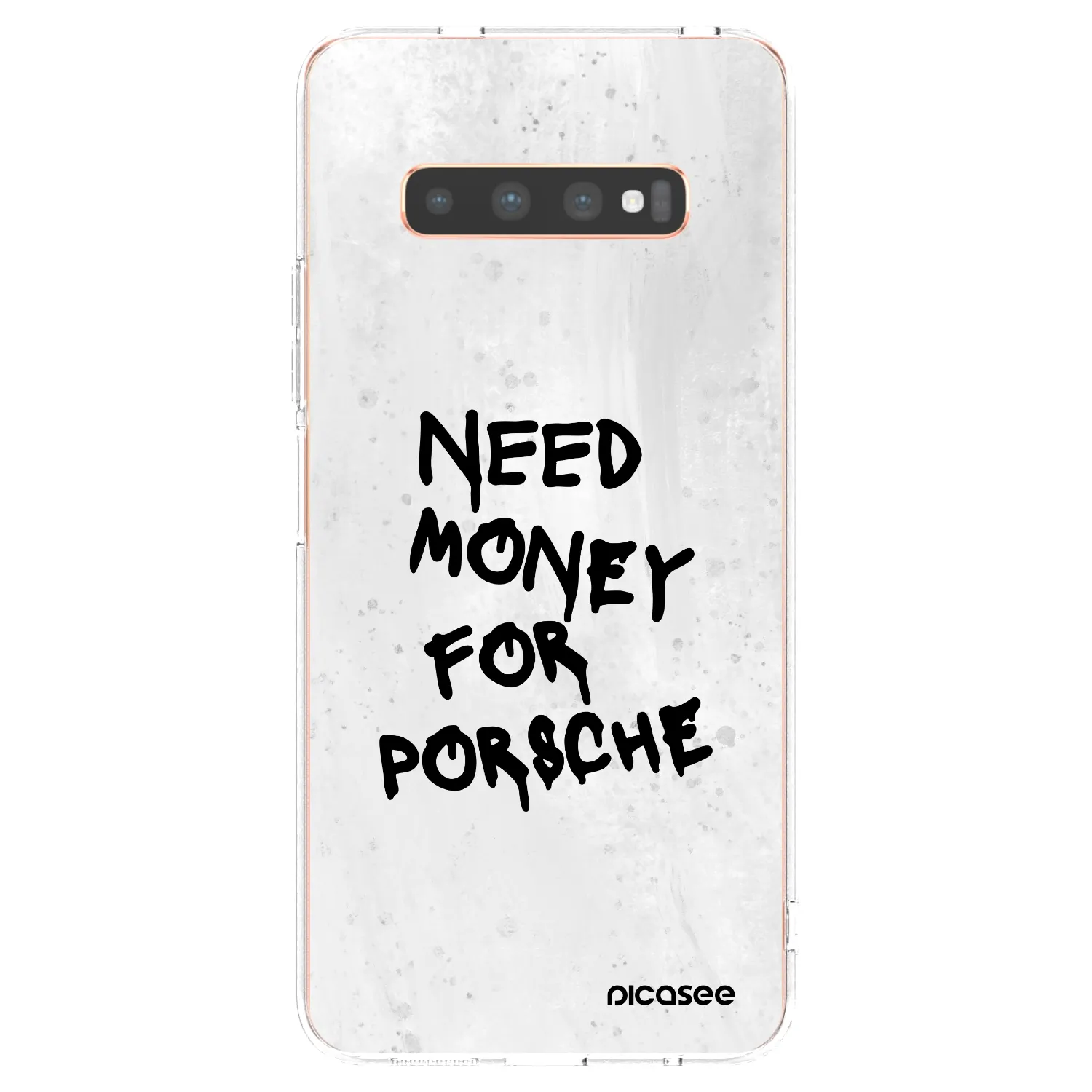 Picasee silikonowe przeźroczyste etui na Samsung Galaxy S10 Plus G975 - White Dollar