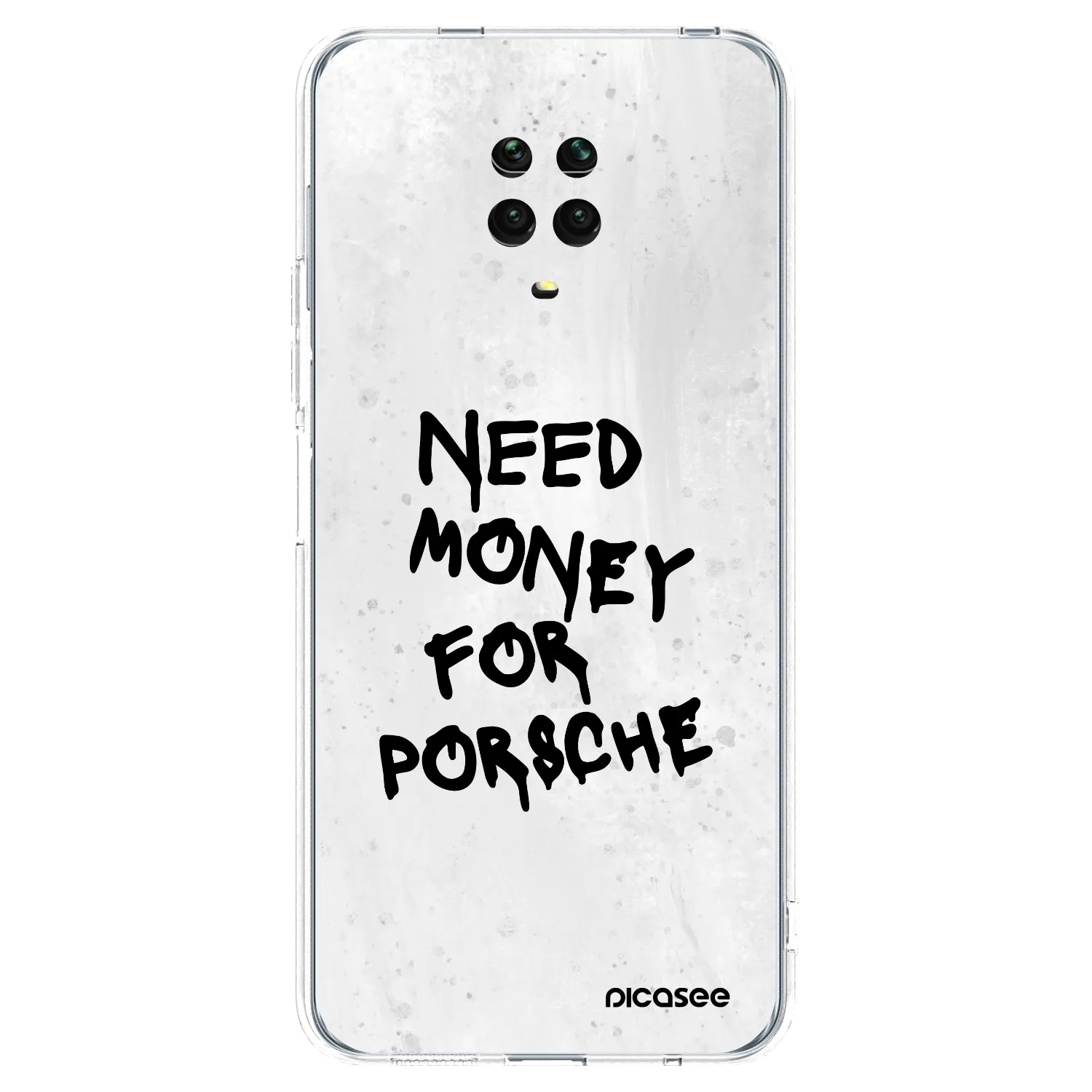 Picasee silikonowe przeźroczyste etui na Xiaomi Redmi Note 9 Pro - White Dollar