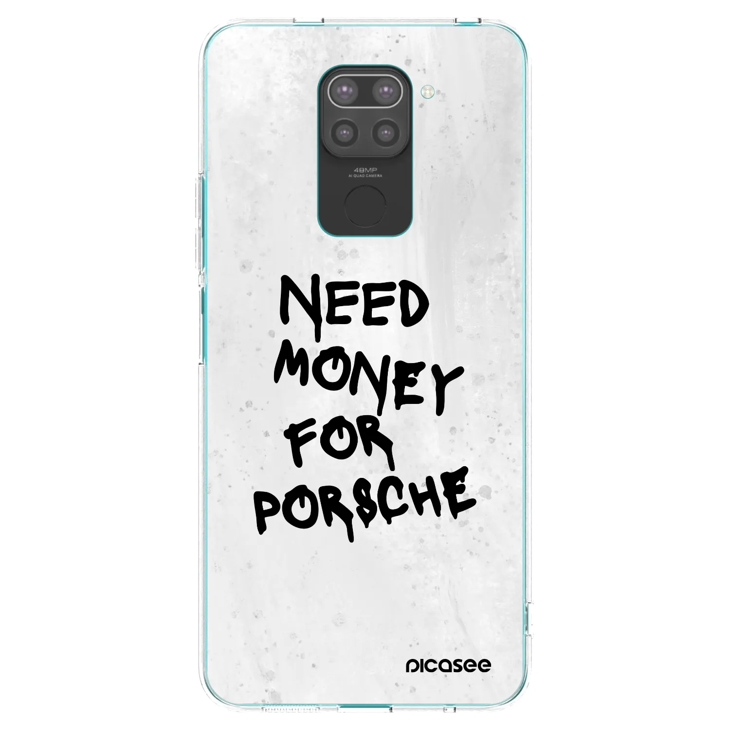 Picasee silikonowe czarne etui na Xiaomi Redmi Note 9 - White Dollar