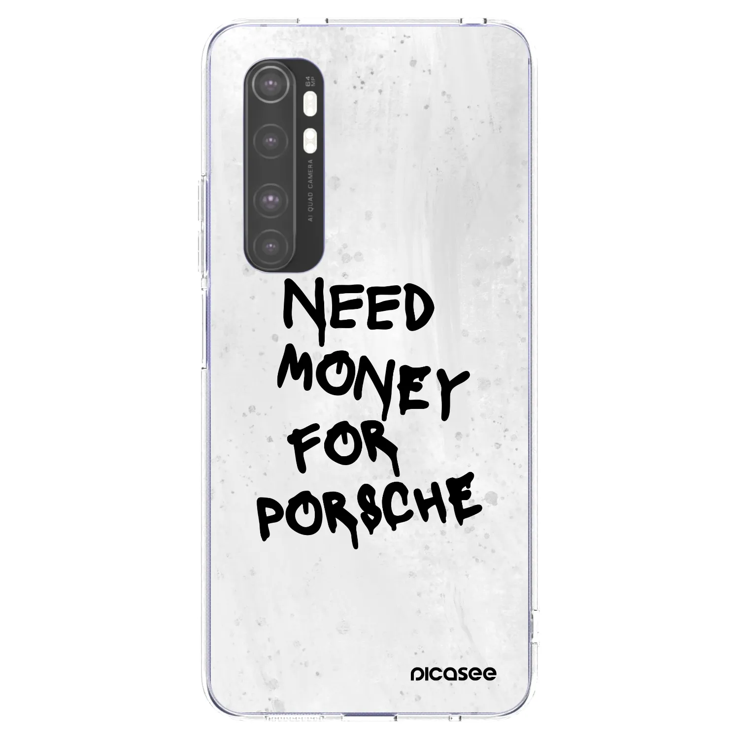Picasee silikonowe przeźroczyste etui na Xiaomi Mi Note 10 Lite - White Dollar
