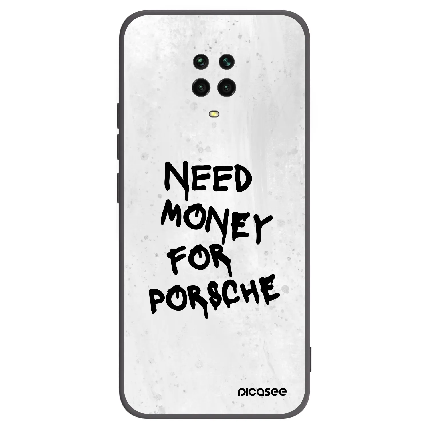 Picasee silikonowe czarne etui na Xiaomi Redmi Note 9S - White Dollar