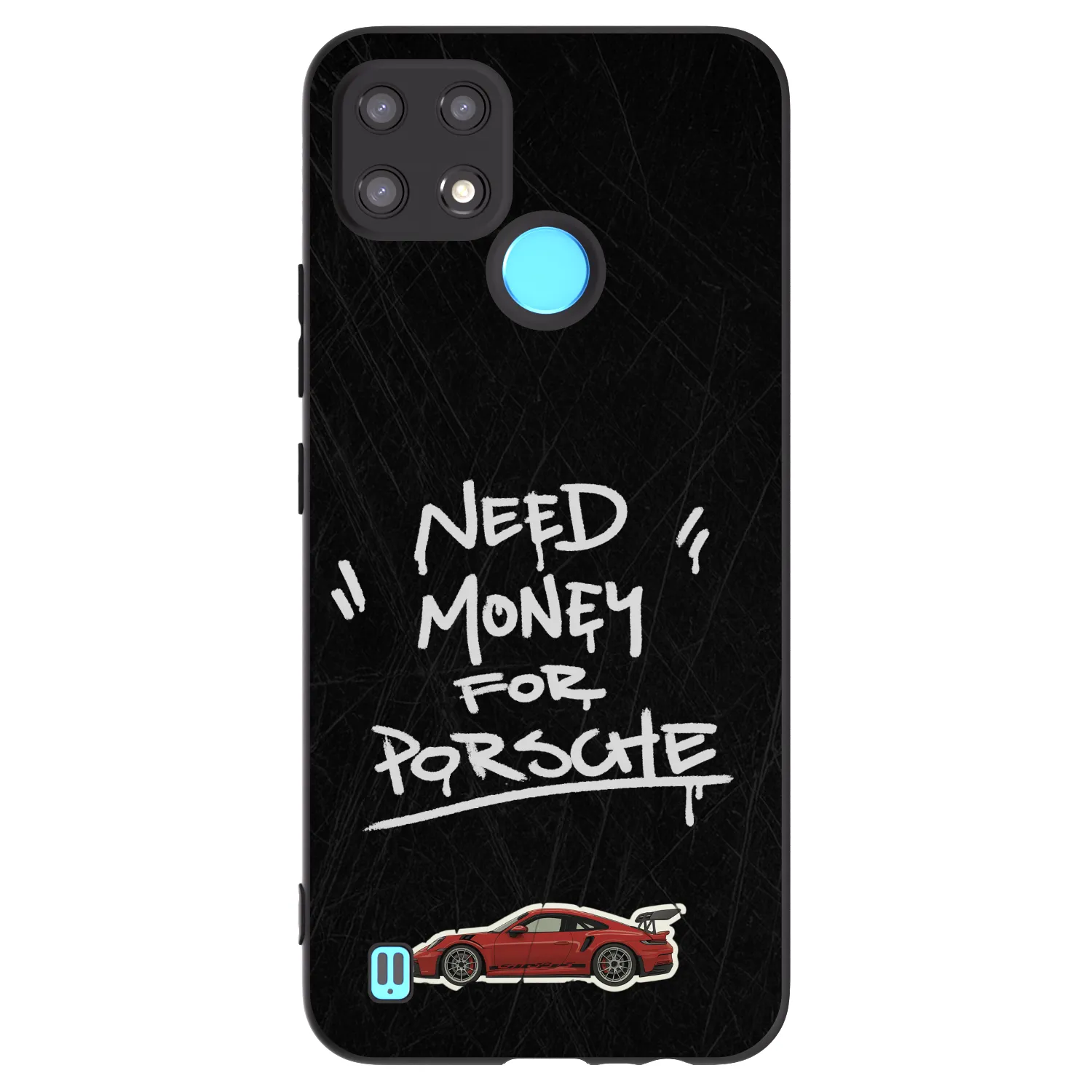 Picasee silikonowe czarne etui na Realme C21 - Dark Racer