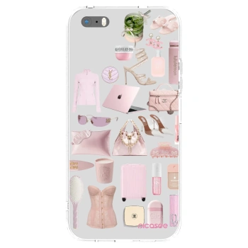 Picasee silikonowe przeźroczyste etui na Apple iPhone 5/5S/SE - Glam Babe