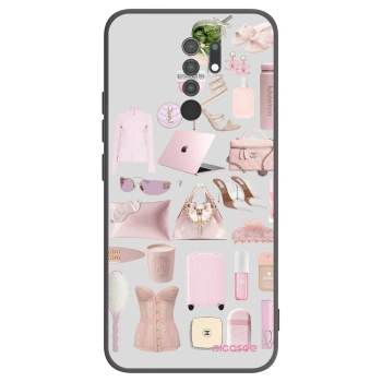 Picasee silikonowe czarne etui na Xiaomi Redmi 9 - Glam Babe