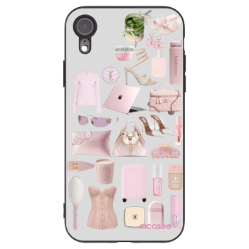 Picasee silikonowe czarne etui na Apple iPhone XR - Glam Babe