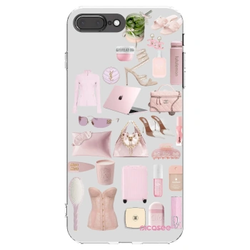 Picasee silikonowe przeźroczyste etui na Apple iPhone 8 Plus - Glam Babe