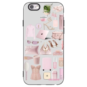 Picasee silikonowe czarne etui na Apple iPhone 6/6S - Glam Babe
