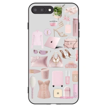 Picasee silikonowe czarne etui na Apple iPhone 8 Plus - Glam Babe