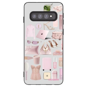 Picasee silikonowe czarne etui na Samsung Galaxy S10 G973 - Glam Babe