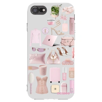 Picasee silikonowe przeźroczyste etui na Apple iPhone 8 - Glam Babe