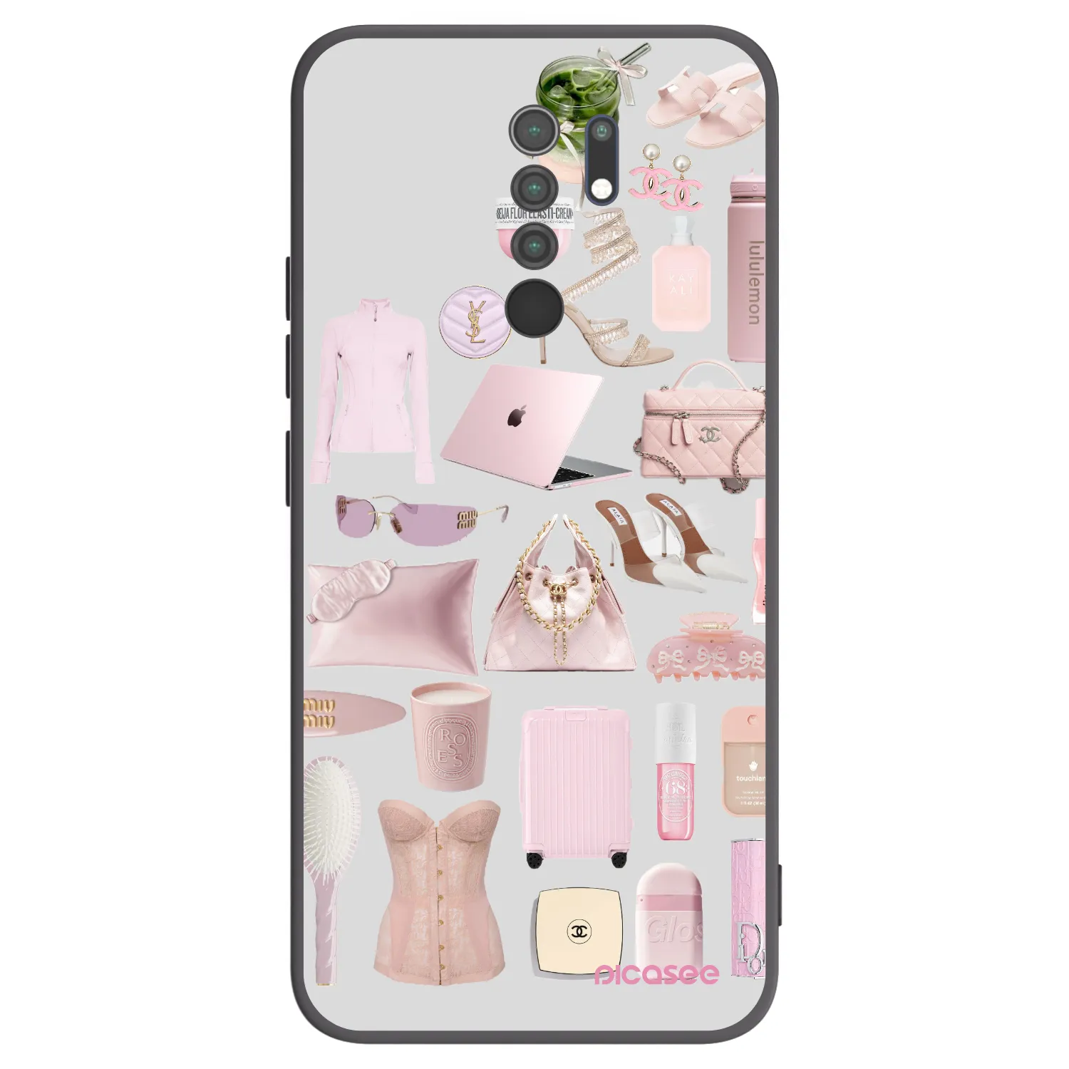 Picasee silikonowe czarne etui na Xiaomi Redmi 9 - Glam Babe
