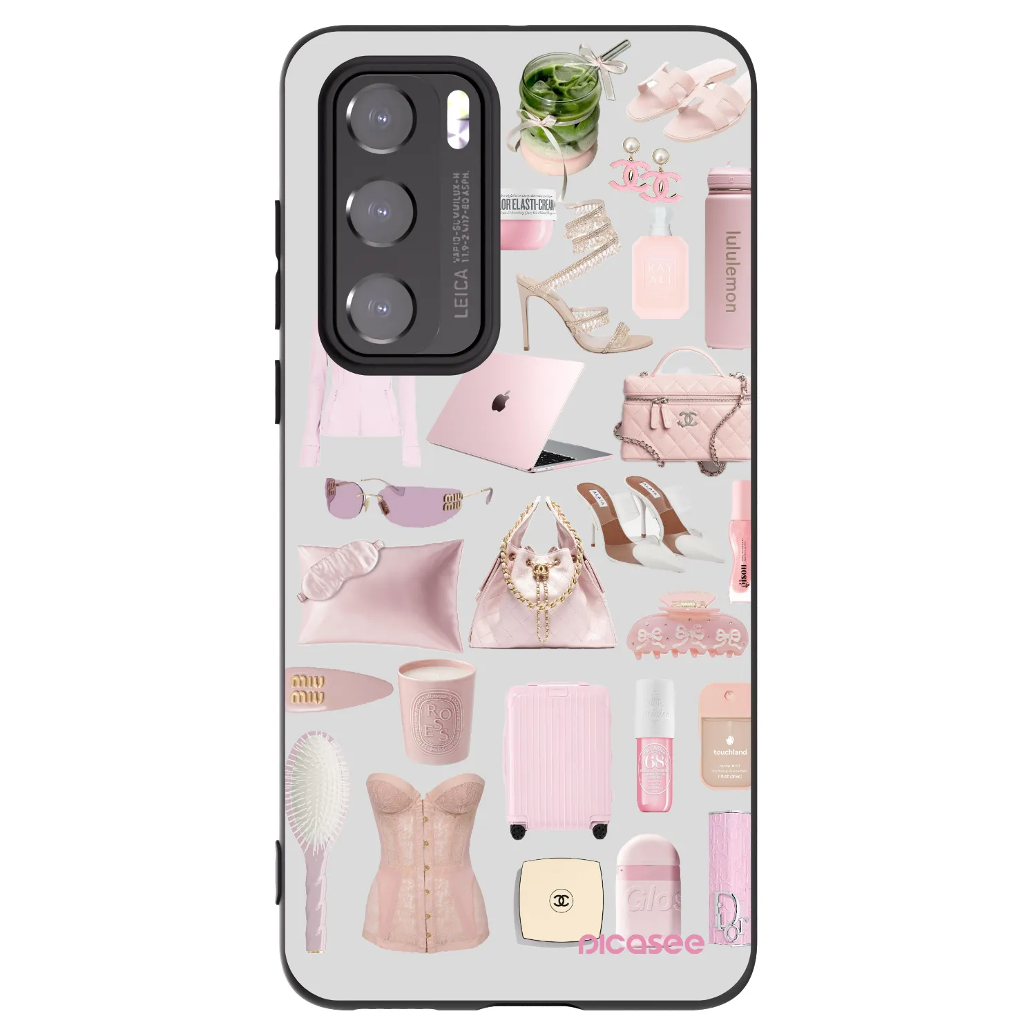 Picasee silikonowe czarne etui na Huawei P40 - Glam Babe