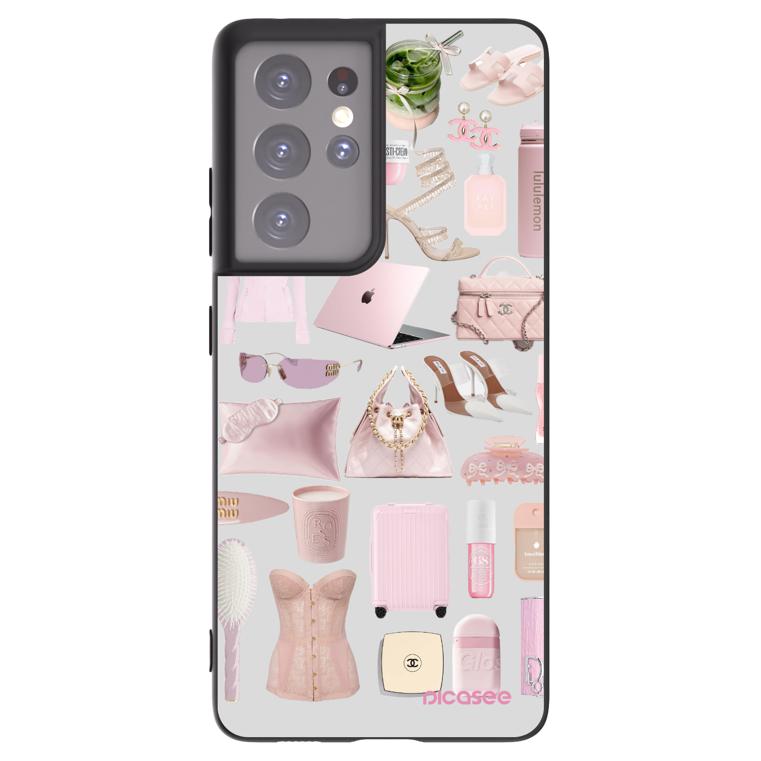Picasee silikonowe czarne etui na Samsung Galaxy S21 Ultra 5G G998B - Glam Babe