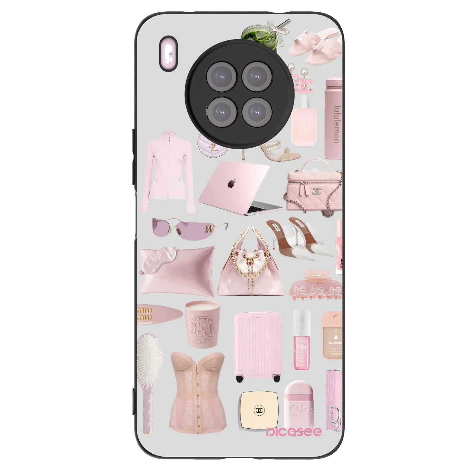 Picasee silikonowe czarne etui na Huawei Nova 8i - Glam Babe