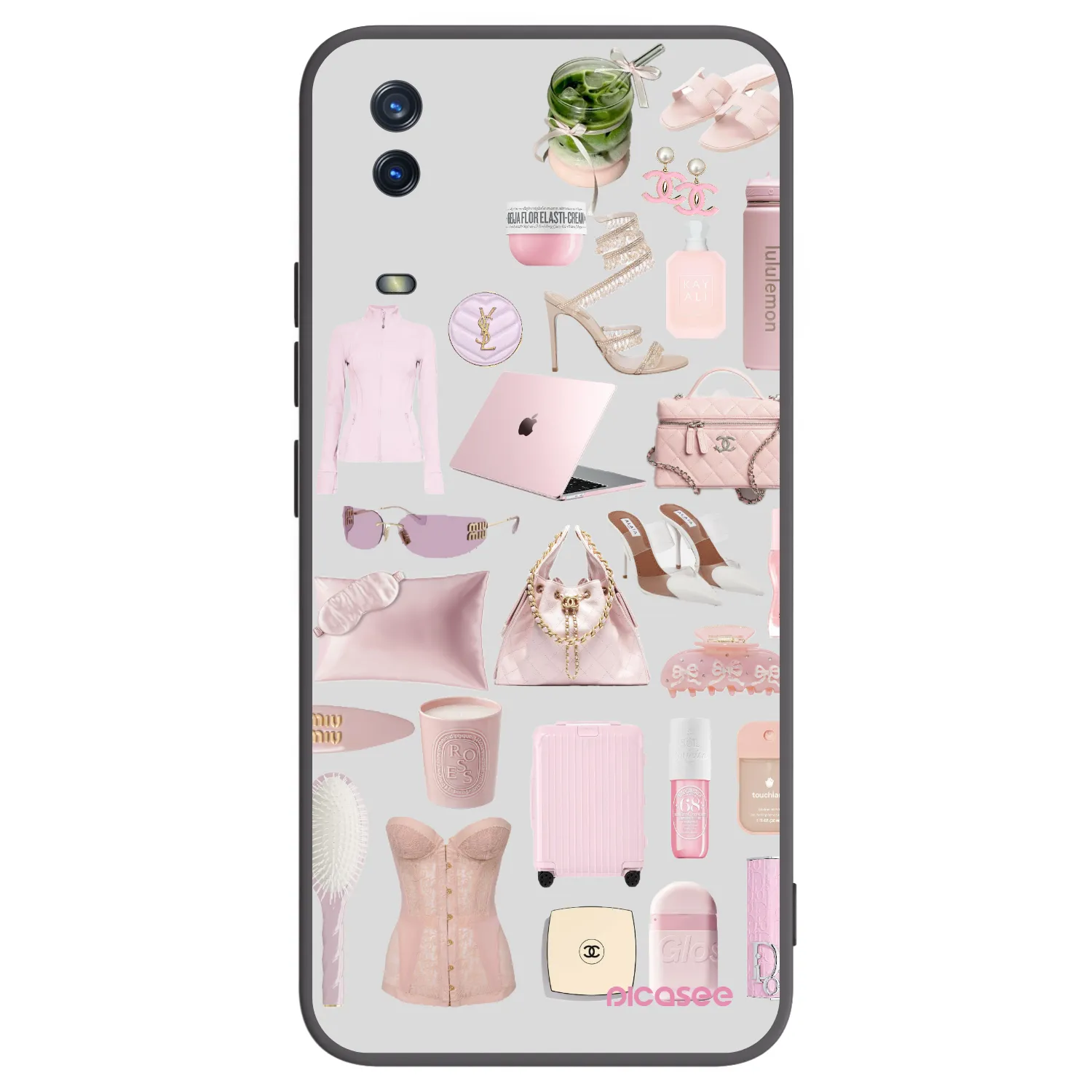 Picasee silikonowe czarne etui na Vivo Y11s - Glam Babe