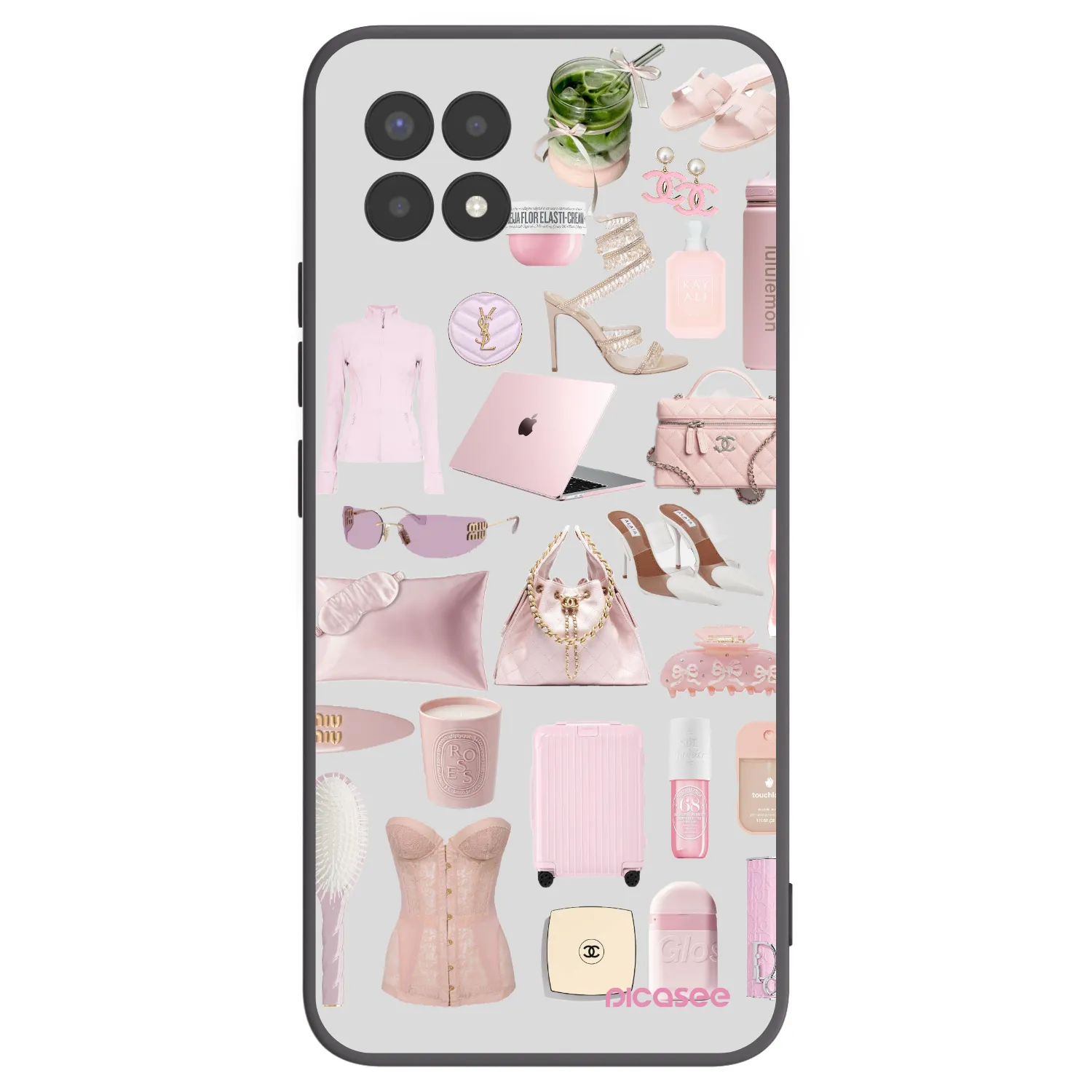 Picasee silikonowe czarne etui na Realme 8i - Glam Babe