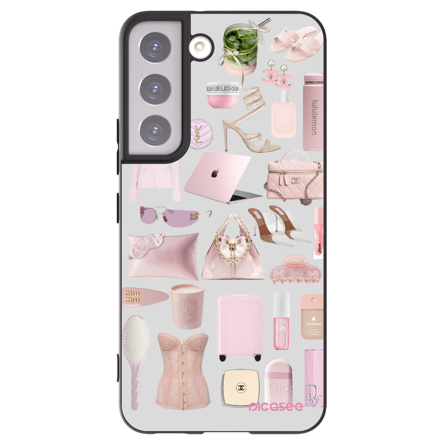 Picasee silikonowe czarne etui na Samsung Galaxy S22 5G - Glam Babe