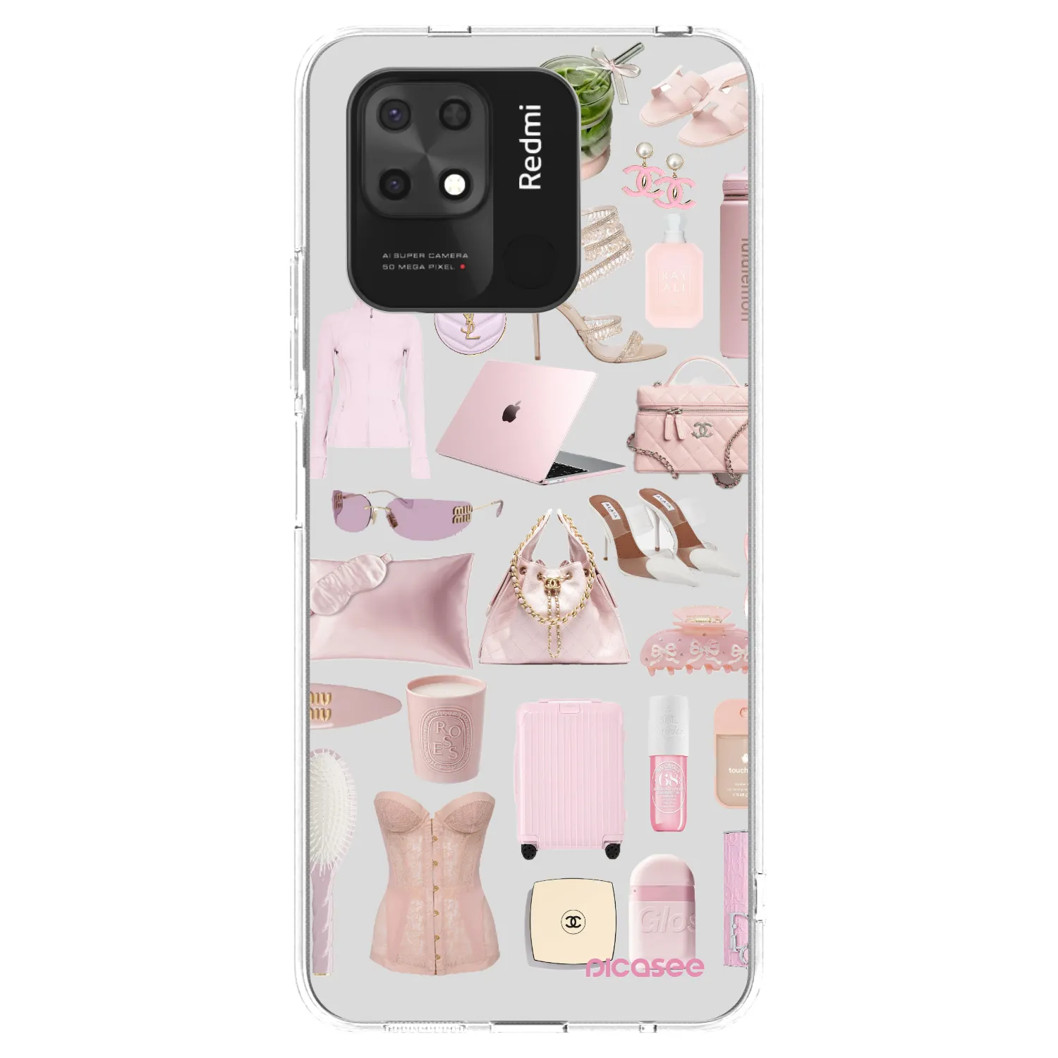 Picasee silikonowe przeźroczyste etui na Xiaomi Redmi 10C - Glam Babe