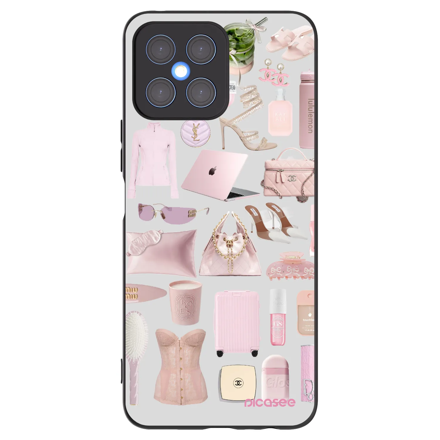 Picasee silikonowe czarne etui na Honor X8 4G - Glam Babe