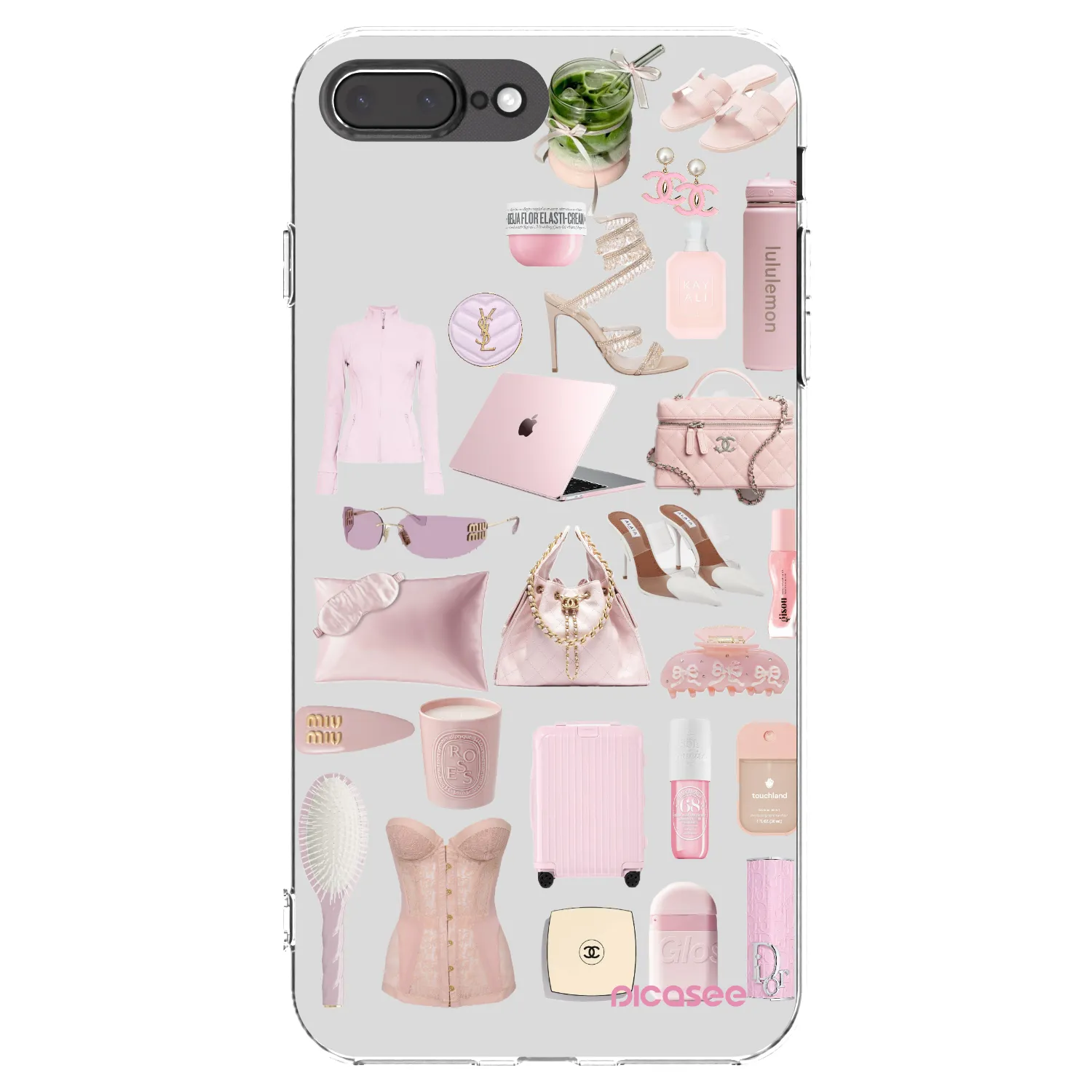 Picasee silikonowe przeźroczyste etui na Apple iPhone 8 Plus - Glam Babe