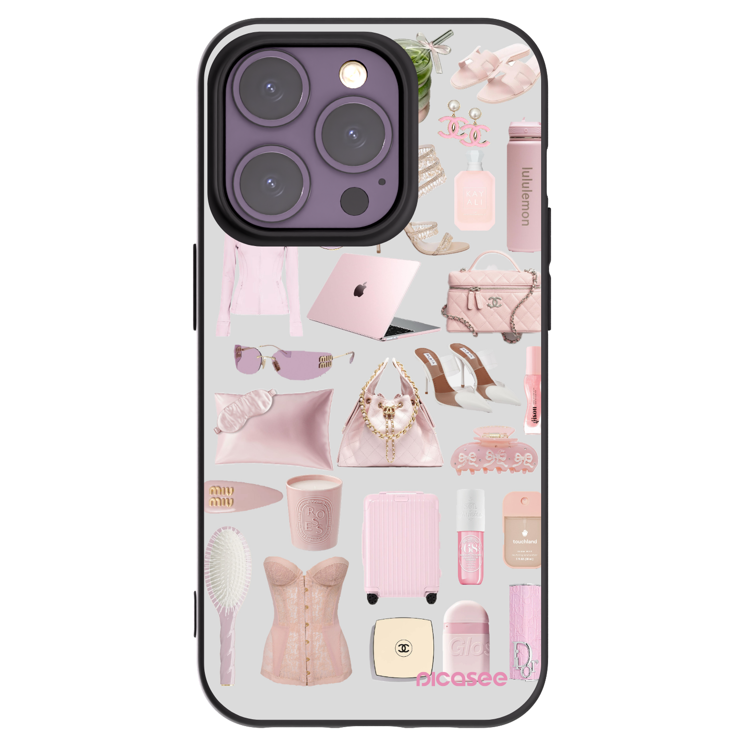 Picasee silikonowe czarne etui na Apple iPhone 14 Pro - Glam Babe
