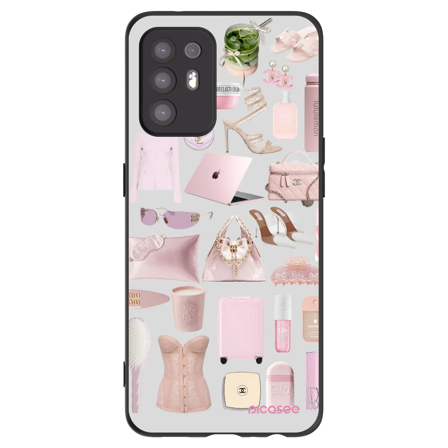Picasee silikonowe czarne etui na OPPO A94 5G - Glam Babe