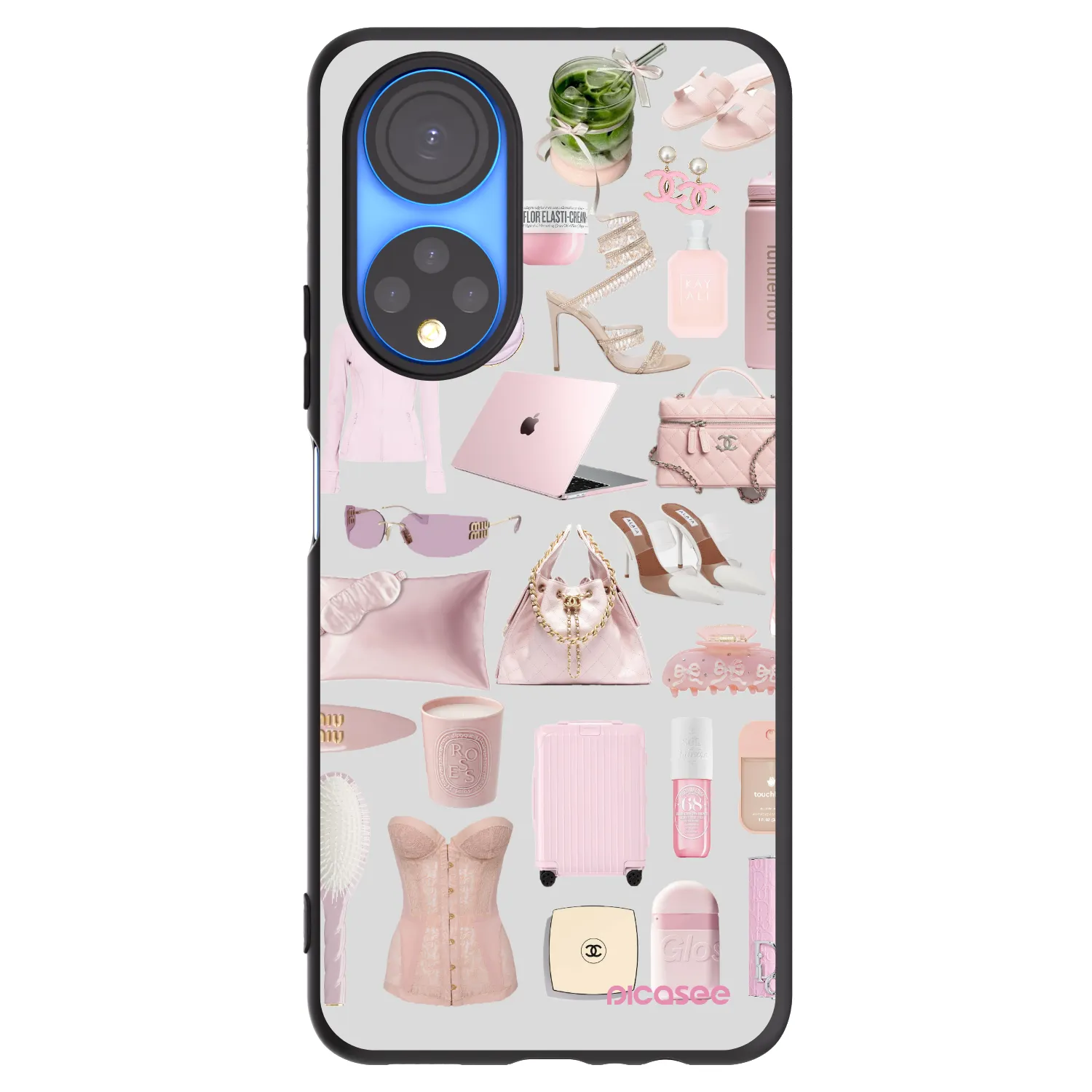 Picasee silikonowe czarne etui na Honor X7 - Glam Babe