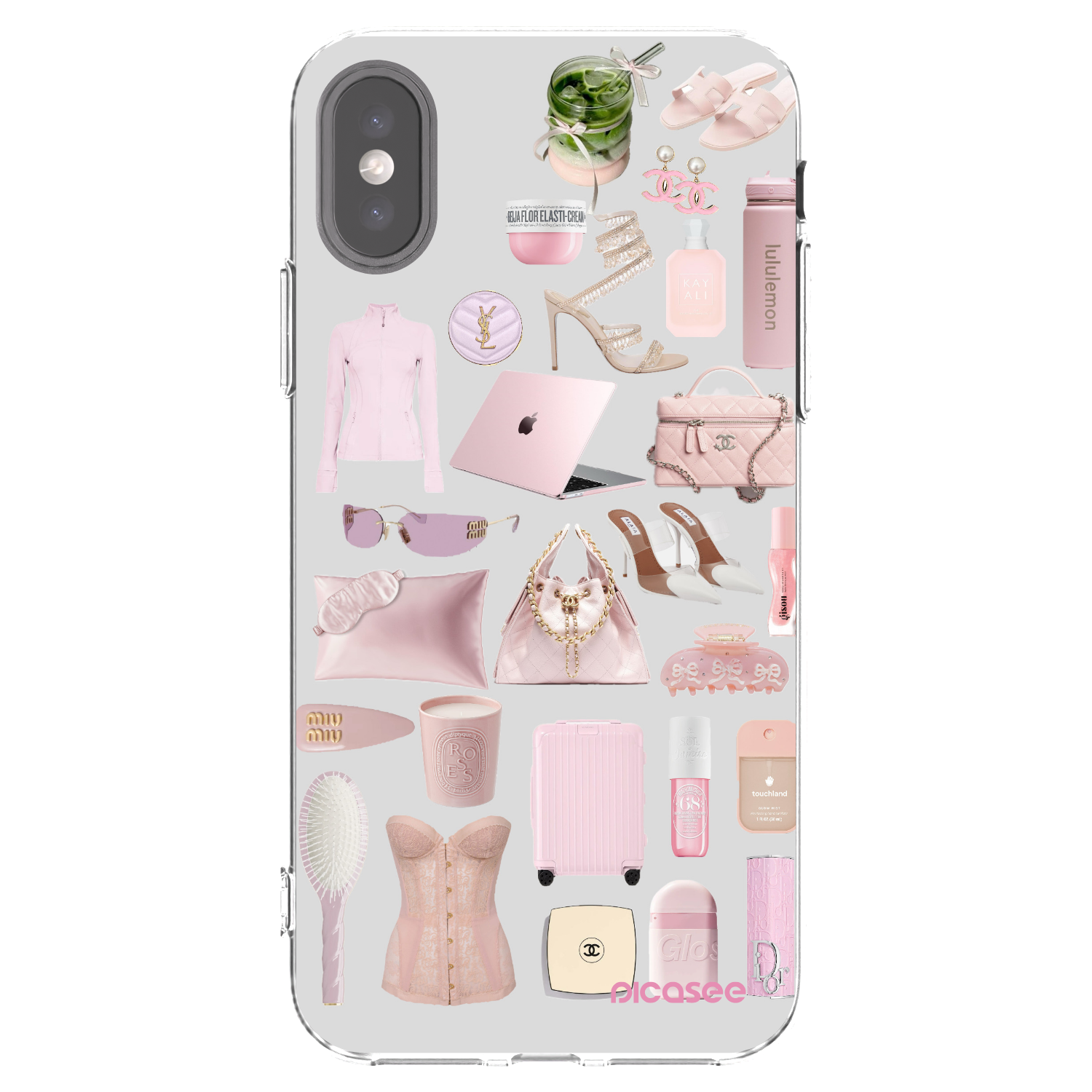 Picasee silikonowe przeźroczyste etui na Apple iPhone X/XS - Glam Babe