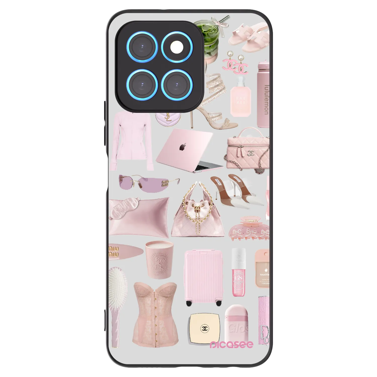 Picasee silikonowe czarne etui na Honor X6 - Glam Babe