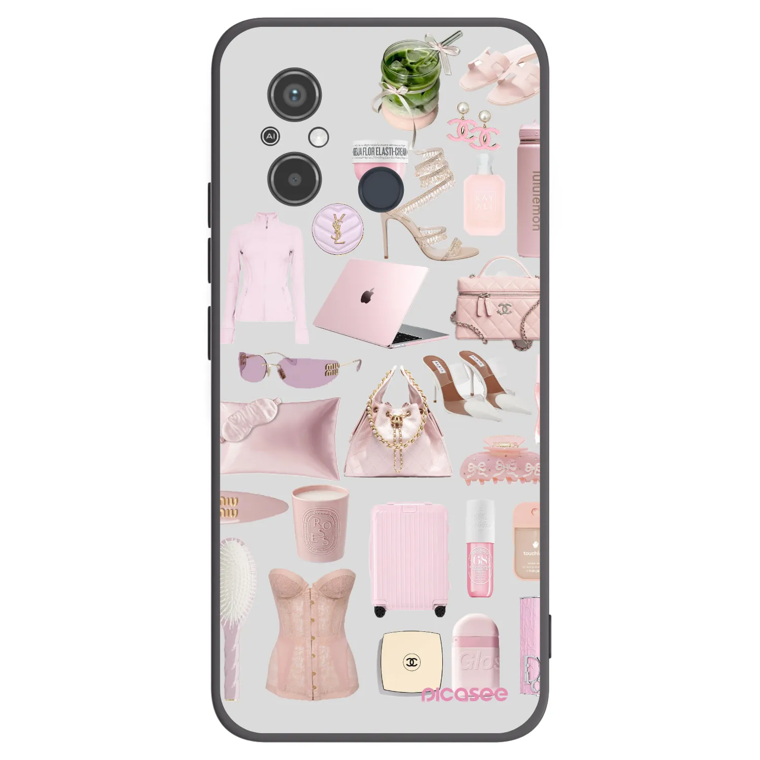 Picasee silikonowe czarne etui na Xiaomi Redmi 12C - Glam Babe