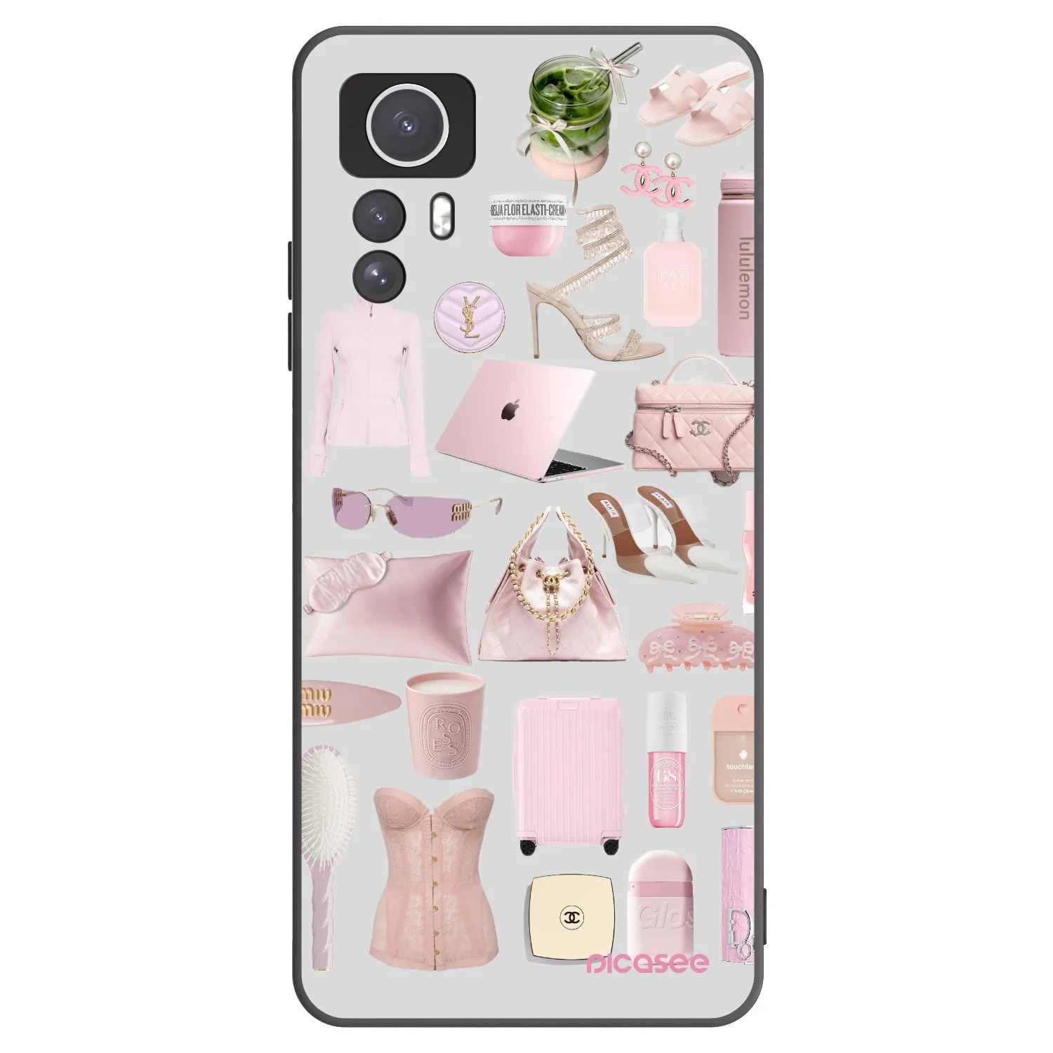 Picasee silikonowe czarne etui na Xiaomi Redmi Note 12S - Glam Babe