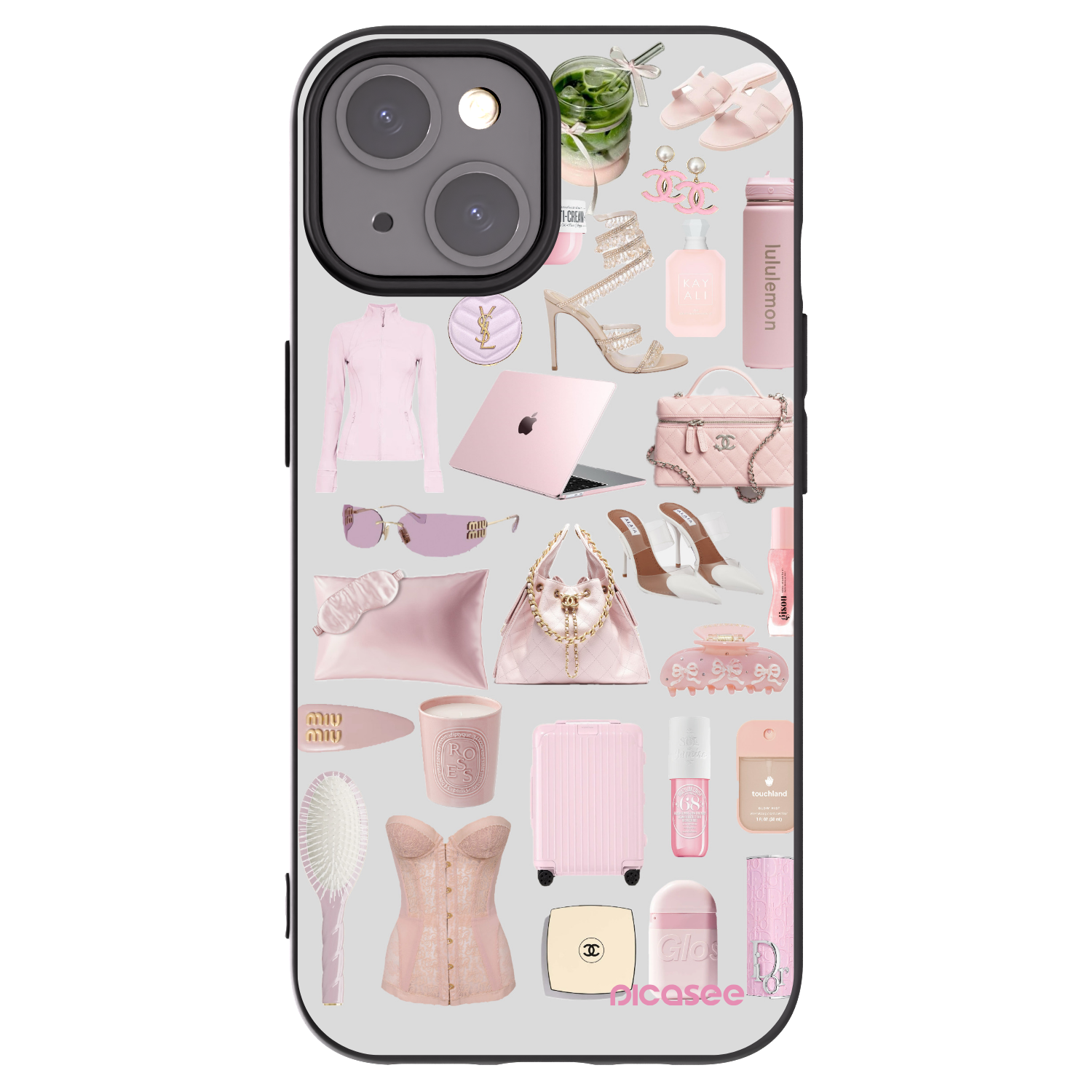 Picasee silikonowe czarne etui na Apple iPhone 15 - Glam Babe