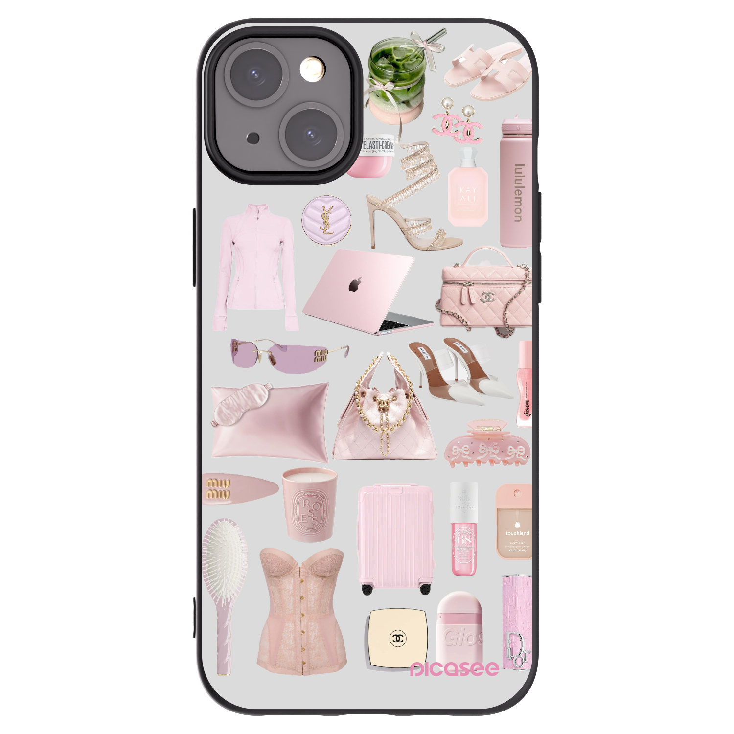 Picasee silikonowe czarne etui na Apple iPhone 15 Plus - Glam Babe