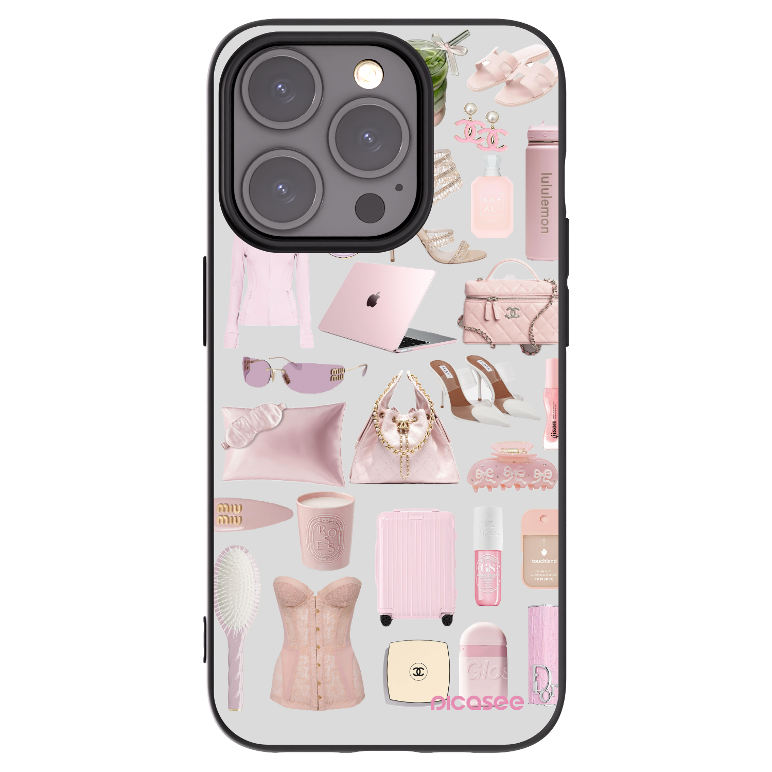 Picasee silikonowe czarne etui na Apple iPhone 15 Pro - Glam Babe