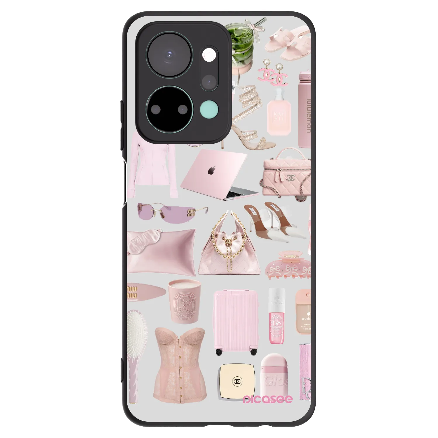 Picasee silikonowe czarne etui na Honor X7a - Glam Babe