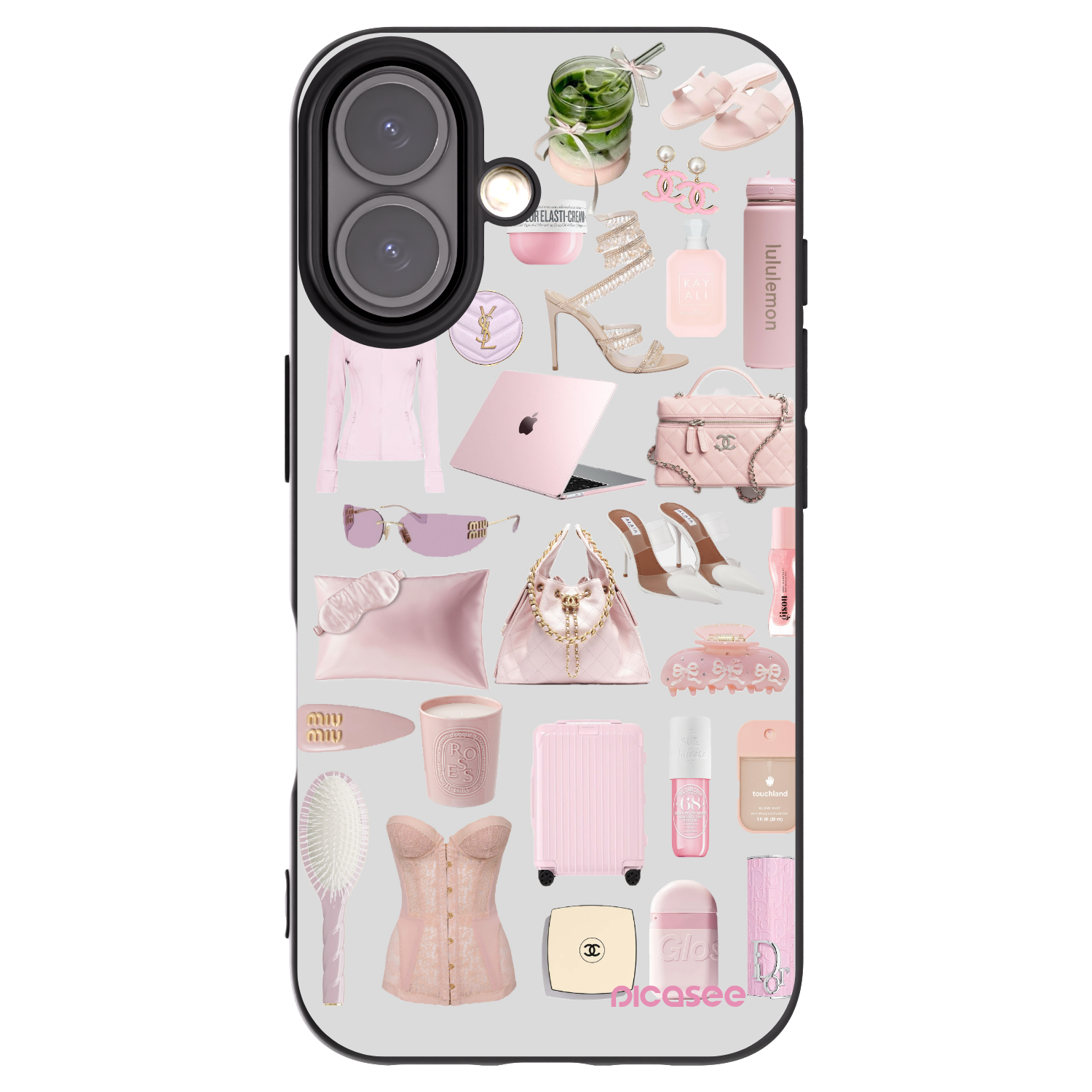 Picasee silikonowe czarne etui na Apple iPhone 16 - Glam Babe