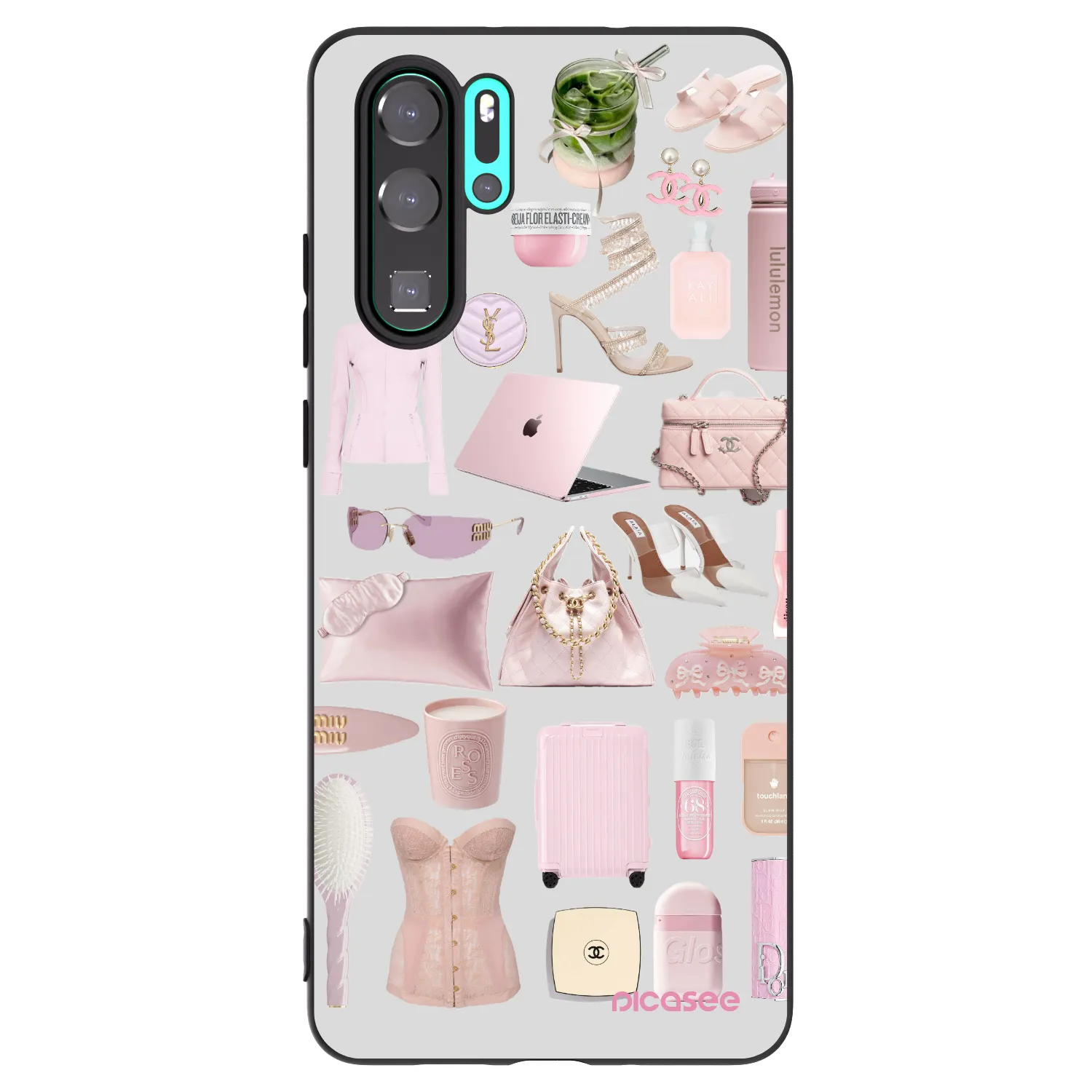 Picasee silikonowe czarne etui na Huawei P30 Pro - Glam Babe