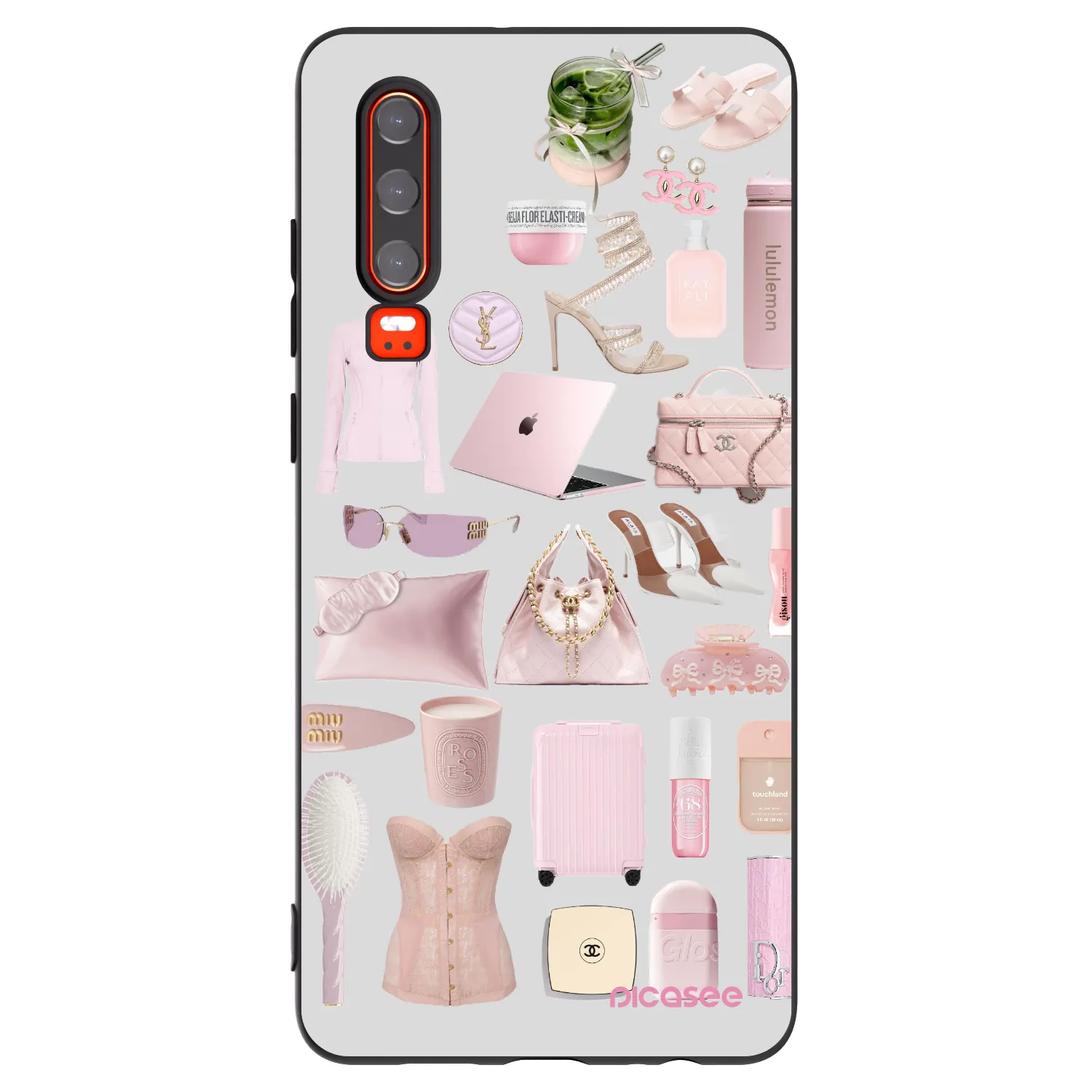 Picasee silikonowe czarne etui na Huawei P30 - Glam Babe