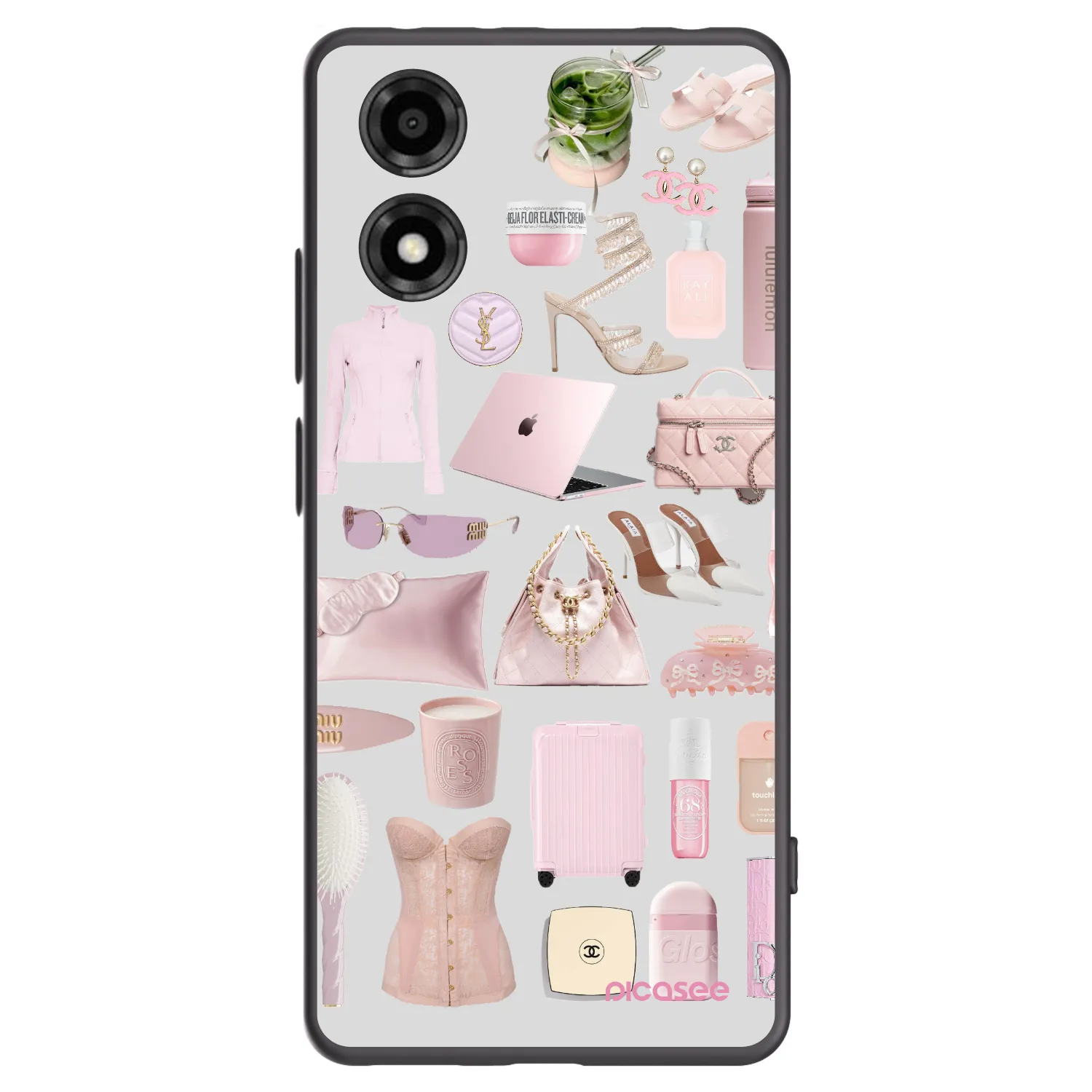 Picasee silikonowe czarne etui na Motorola Moto E14 - Glam Babe