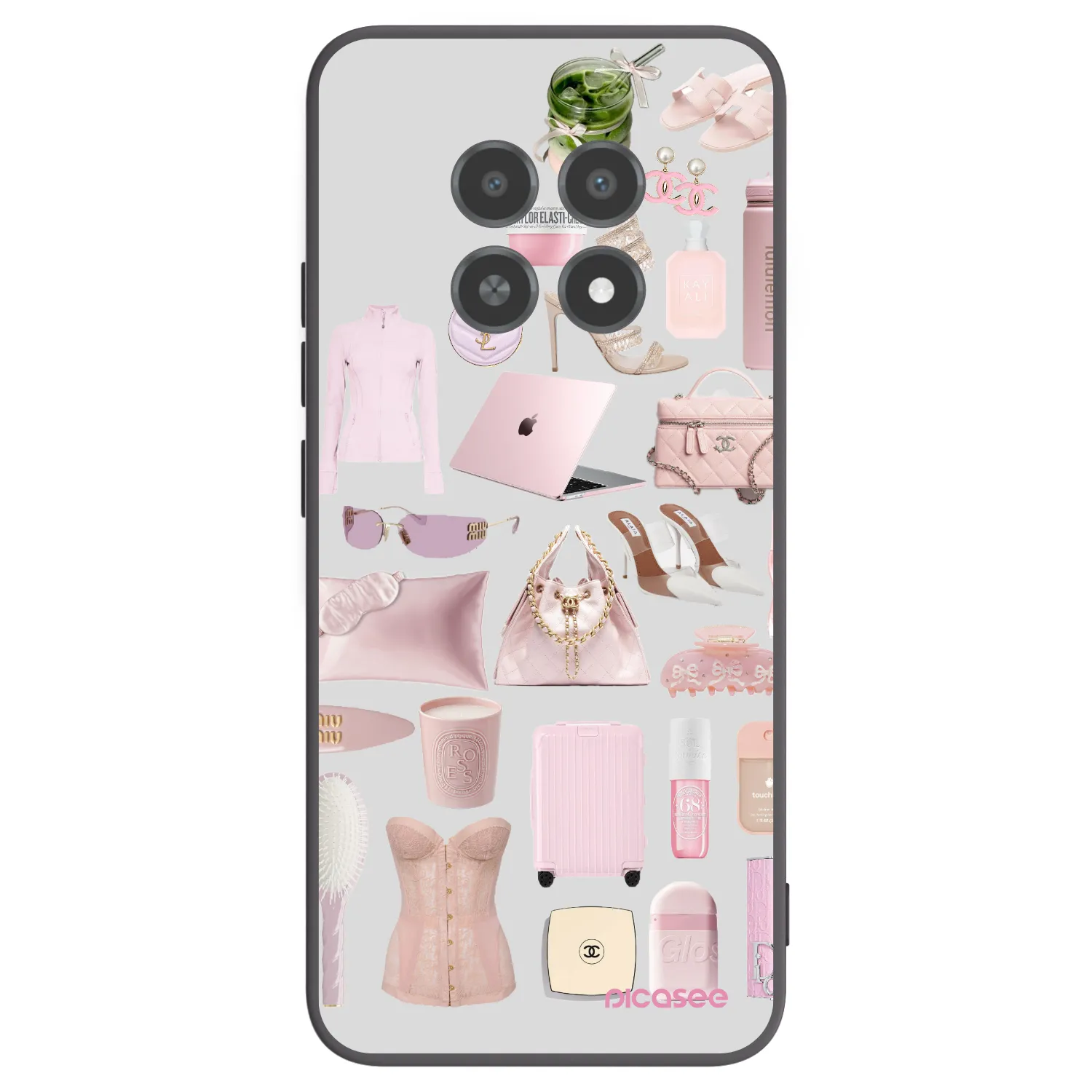 Picasee silikonowe czarne etui na Realme 12X - Glam Babe