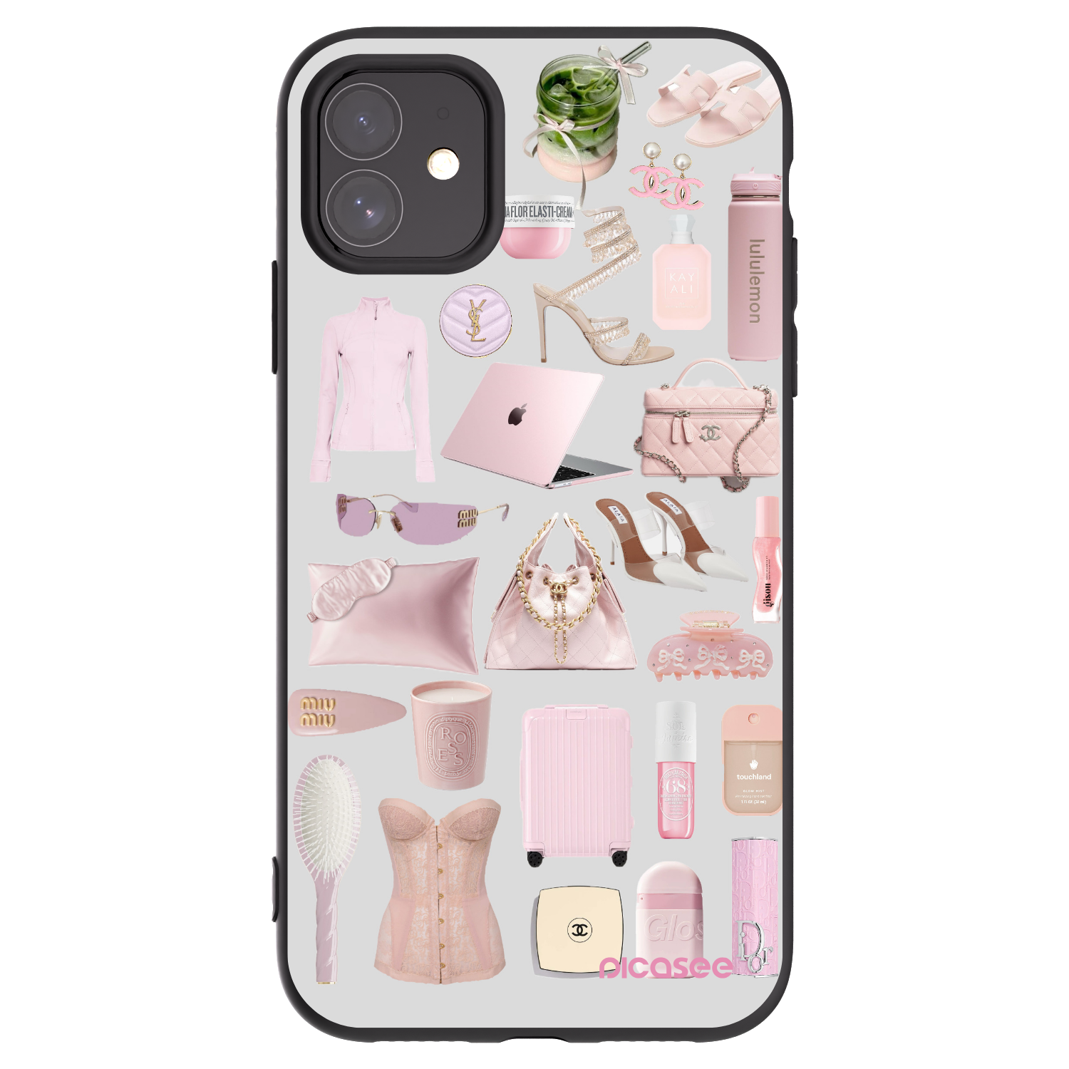 Picasee silikonowe czarne etui na Apple iPhone 11 - Glam Babe