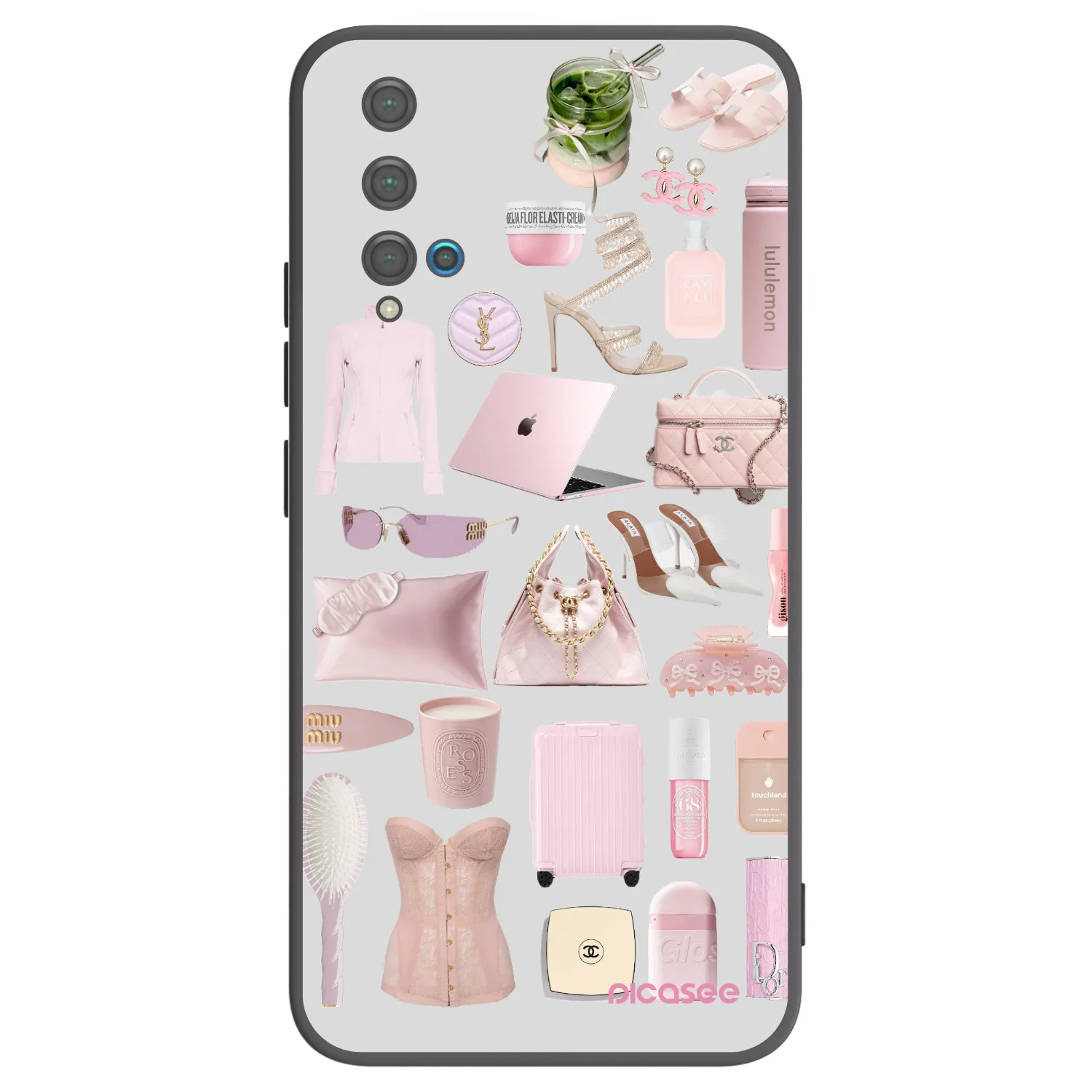 Picasee silikonowe czarne etui na Huawei Nova 5T - Glam Babe