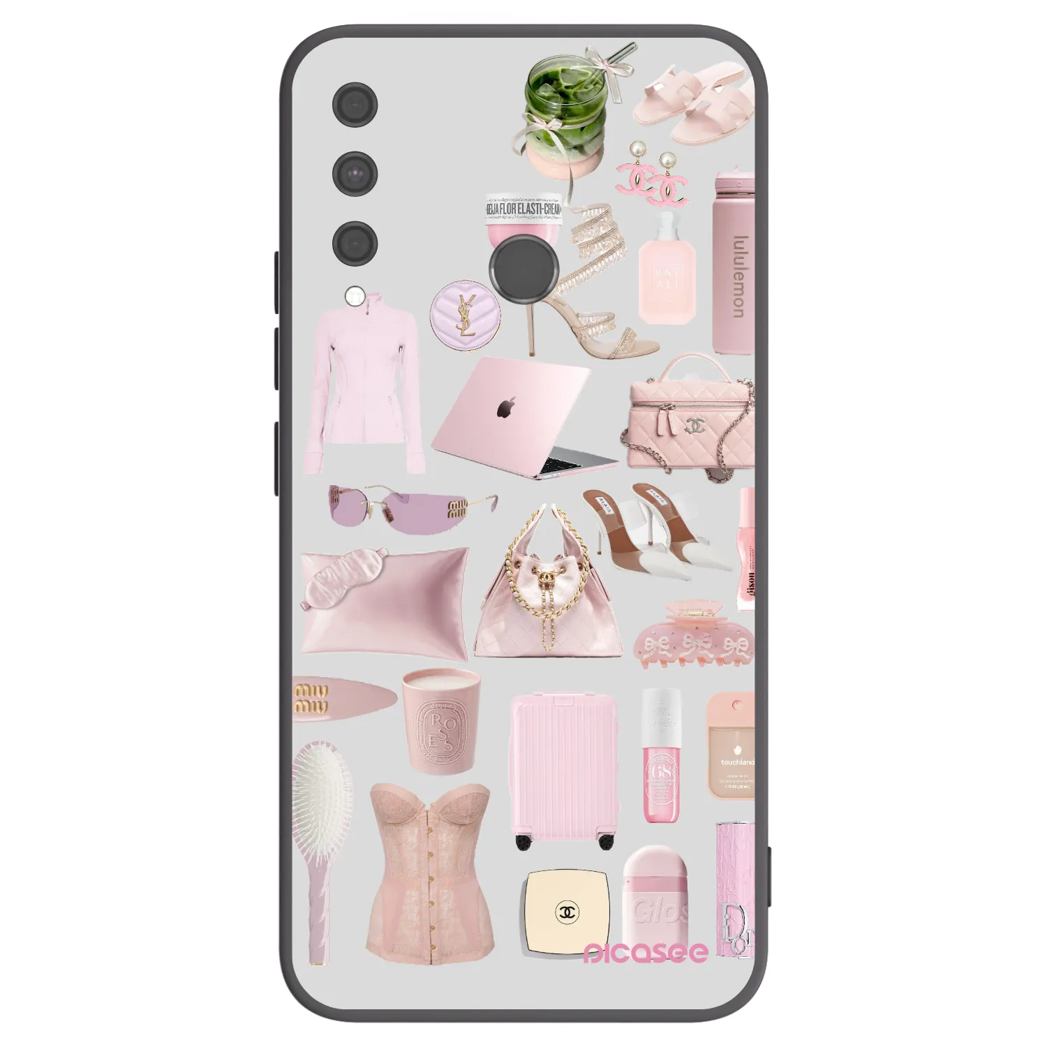 Picasee silikonowe czarne etui na Huawei P40 Lite E - Glam Babe