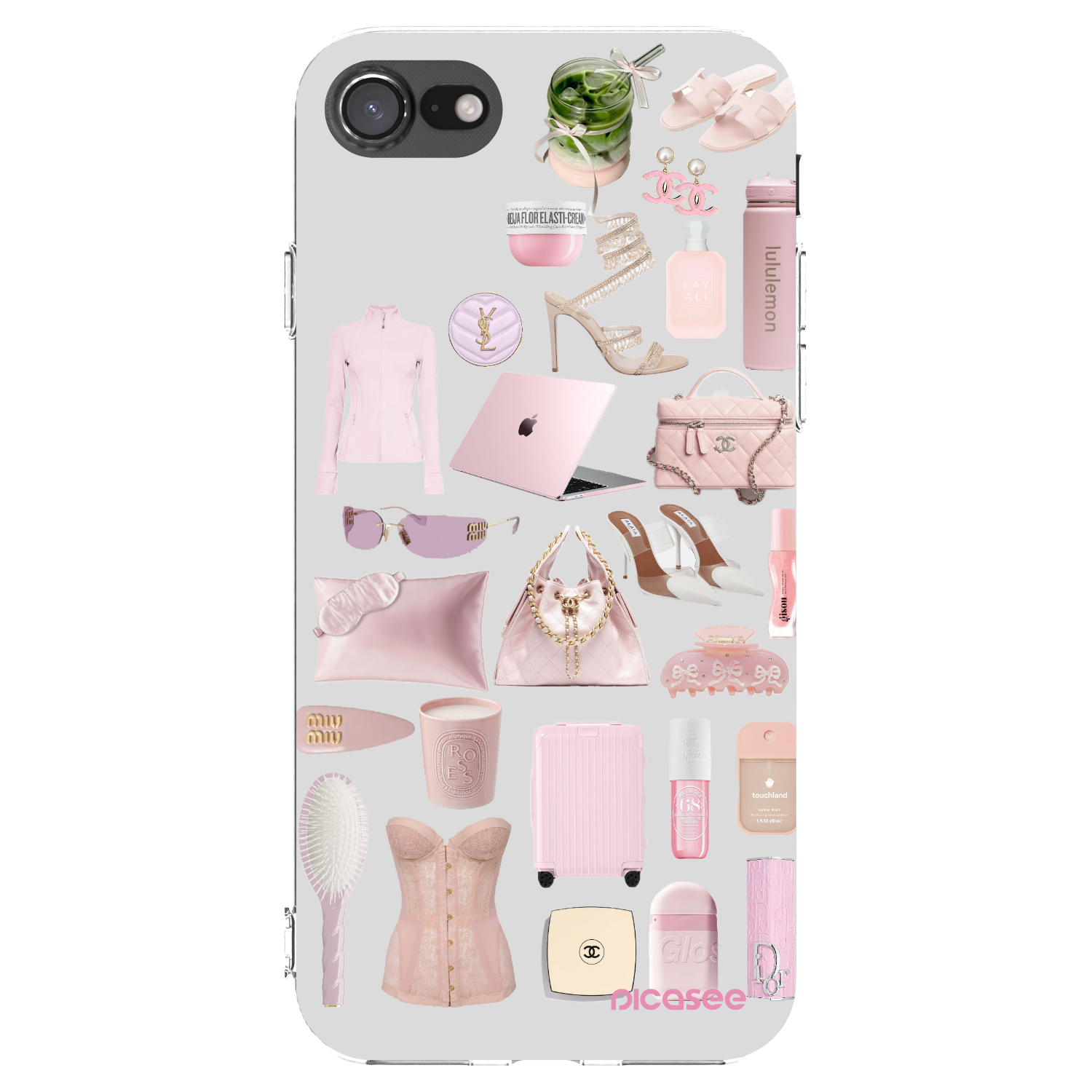 Picasee silikonowe przeźroczyste etui na Apple iPhone SE 2020 - Glam Babe