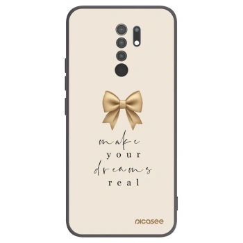 Picasee silikonowe czarne etui na Xiaomi Redmi 9 - Golden Dream