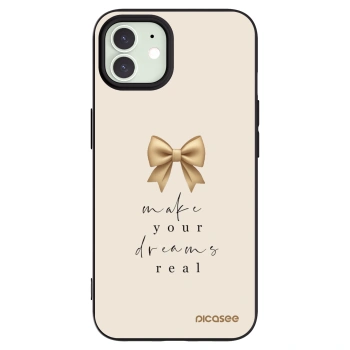 Picasee silikonowe czarne etui na Apple iPhone 12 - Golden Dream