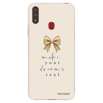 Picasee silikonowe przeźroczyste etui na Samsung Galaxy A20s - Golden Dream