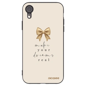 Picasee silikonowe czarne etui na Apple iPhone XR - Golden Dream