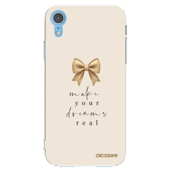 Picasee silikonowe przeźroczyste etui na Apple iPhone XR - Golden Dream