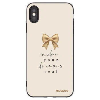 Picasee silikonowe czarne etui na Apple iPhone XS Max - Golden Dream